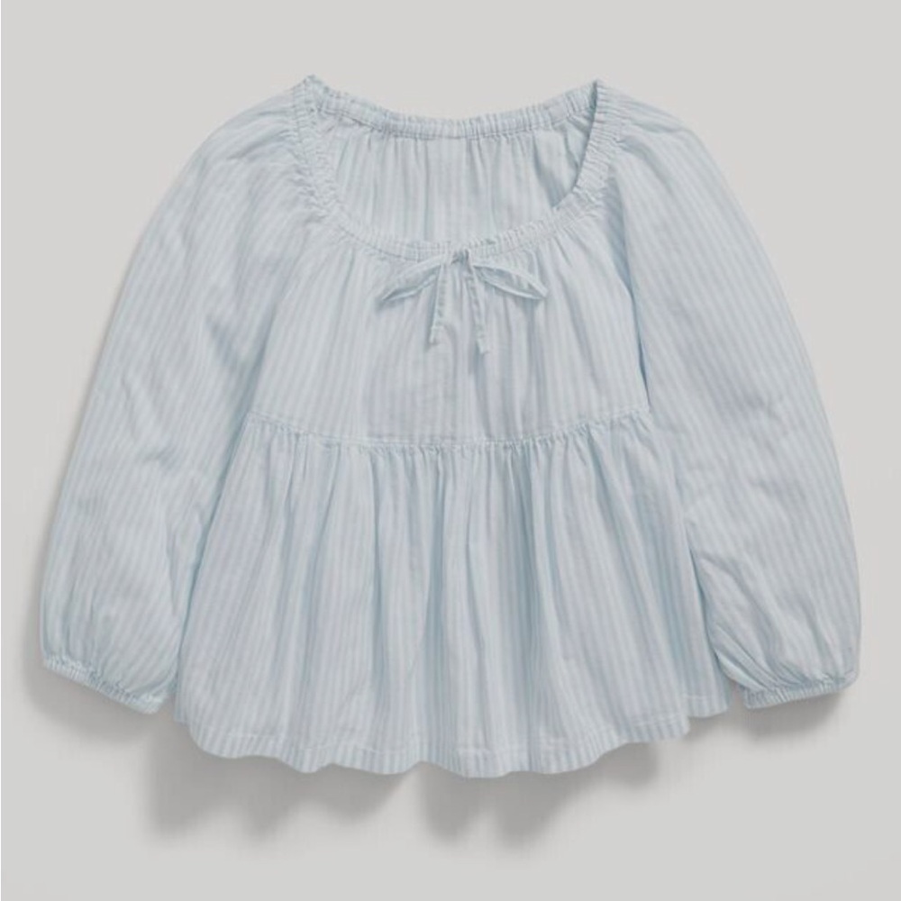 Old Navy Light Blue Striped Blouse